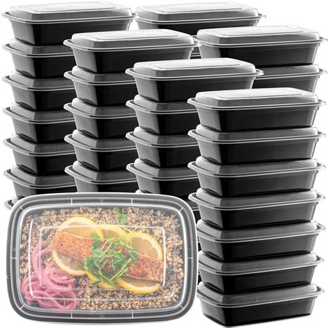 Meal Prep Containers with Lids, Disposable Microwavable Food 